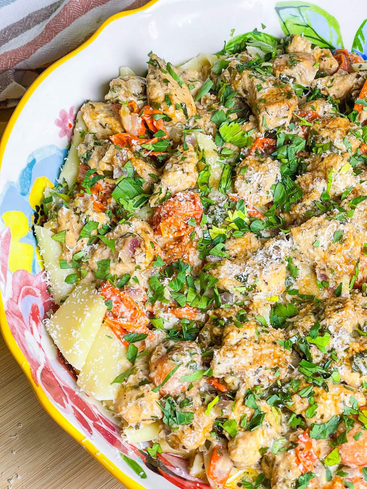 Creamy Bruschetta Chicken Pasta