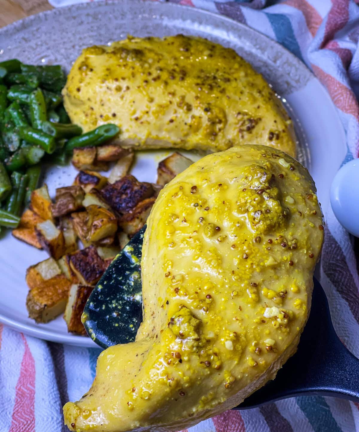 chicken breast made with a honey mustard sauce in the slow cooker