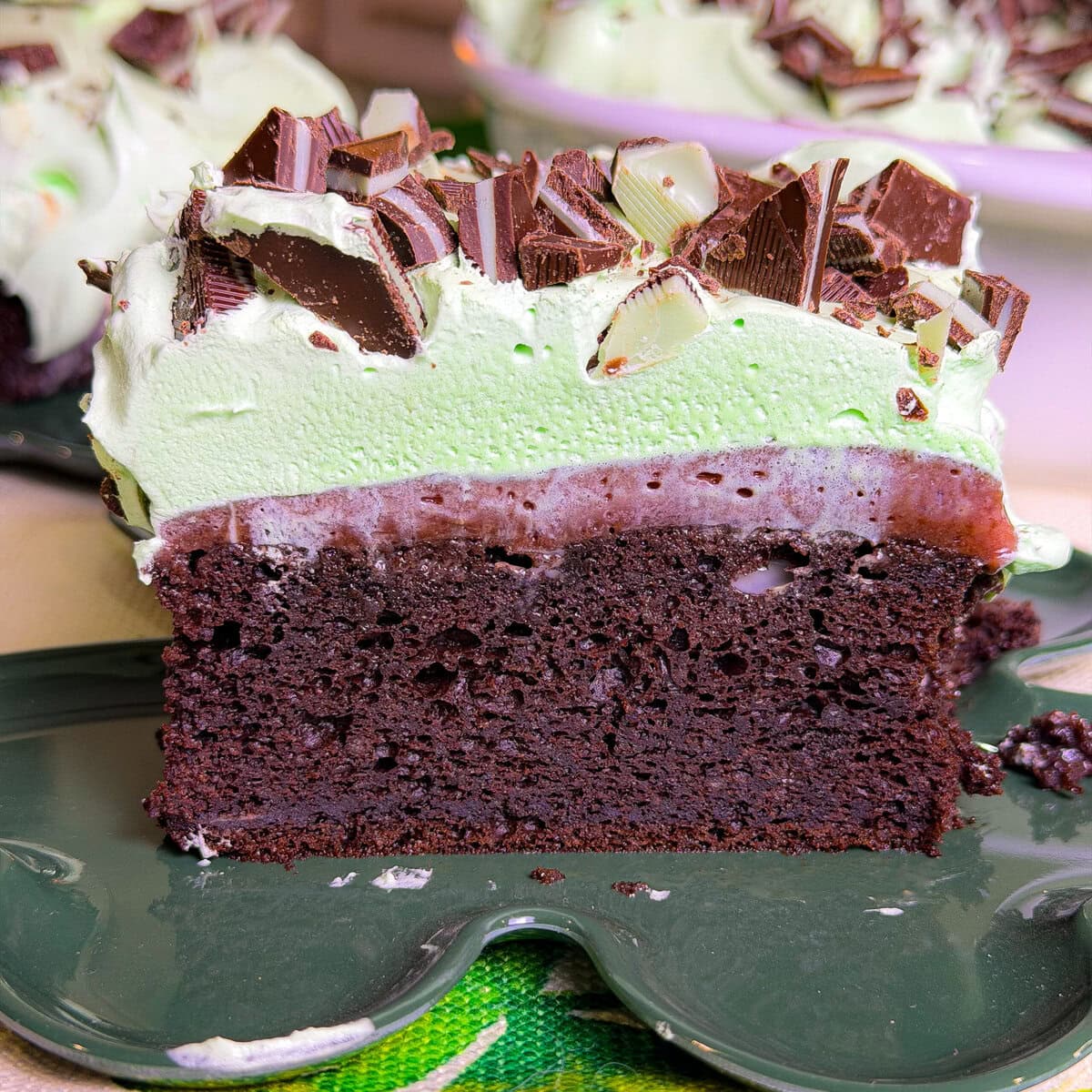 Andes Mint Poke Cake
