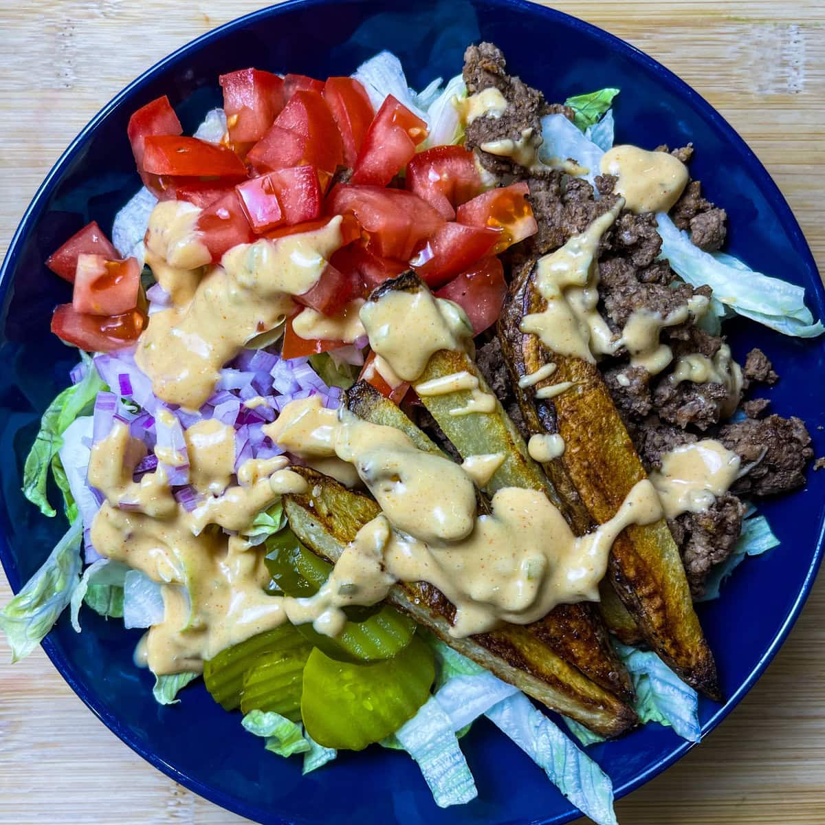 big Mac salad with fries and special sauce