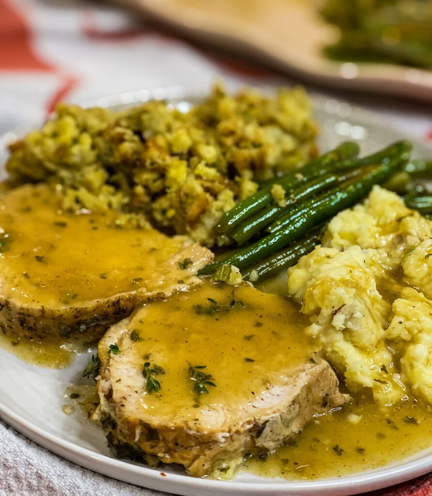 crock pot turkey breast recipe with herb butter and gravy