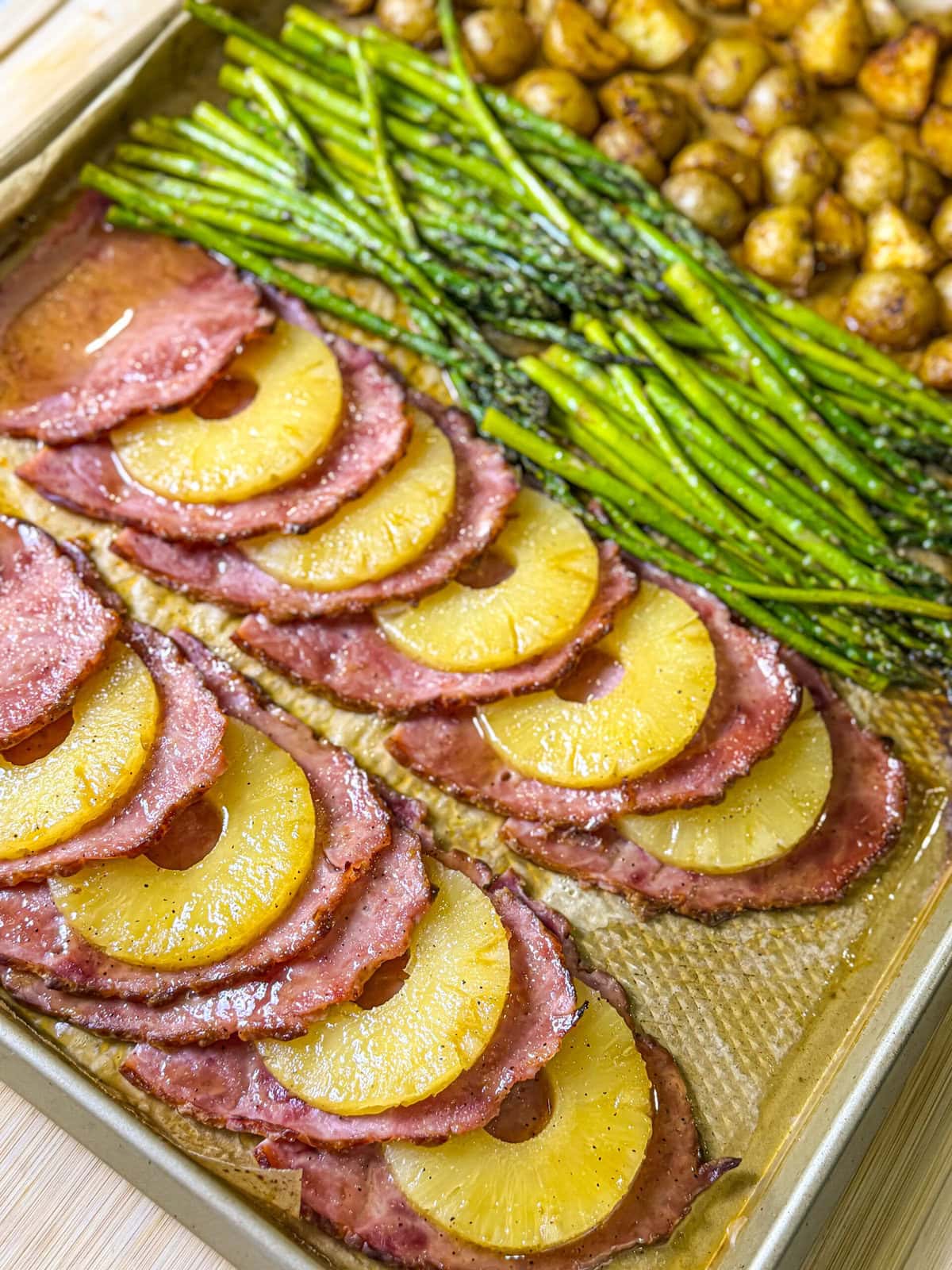 Sheet Pan Pineapple Glazed Ham